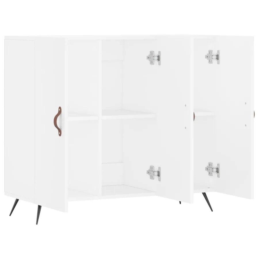 Buffet blanc 90x34x80 cm bois d'ingénierie - 5
