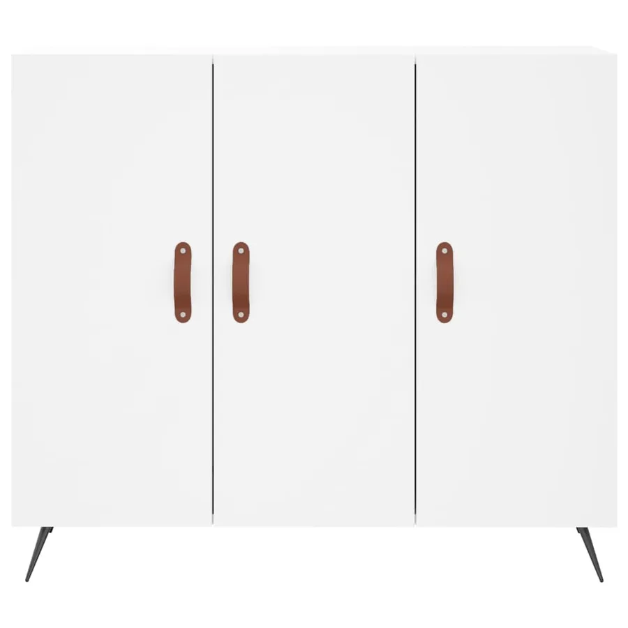 Buffet blanc 90x34x80 cm bois d'ingénierie - 6
