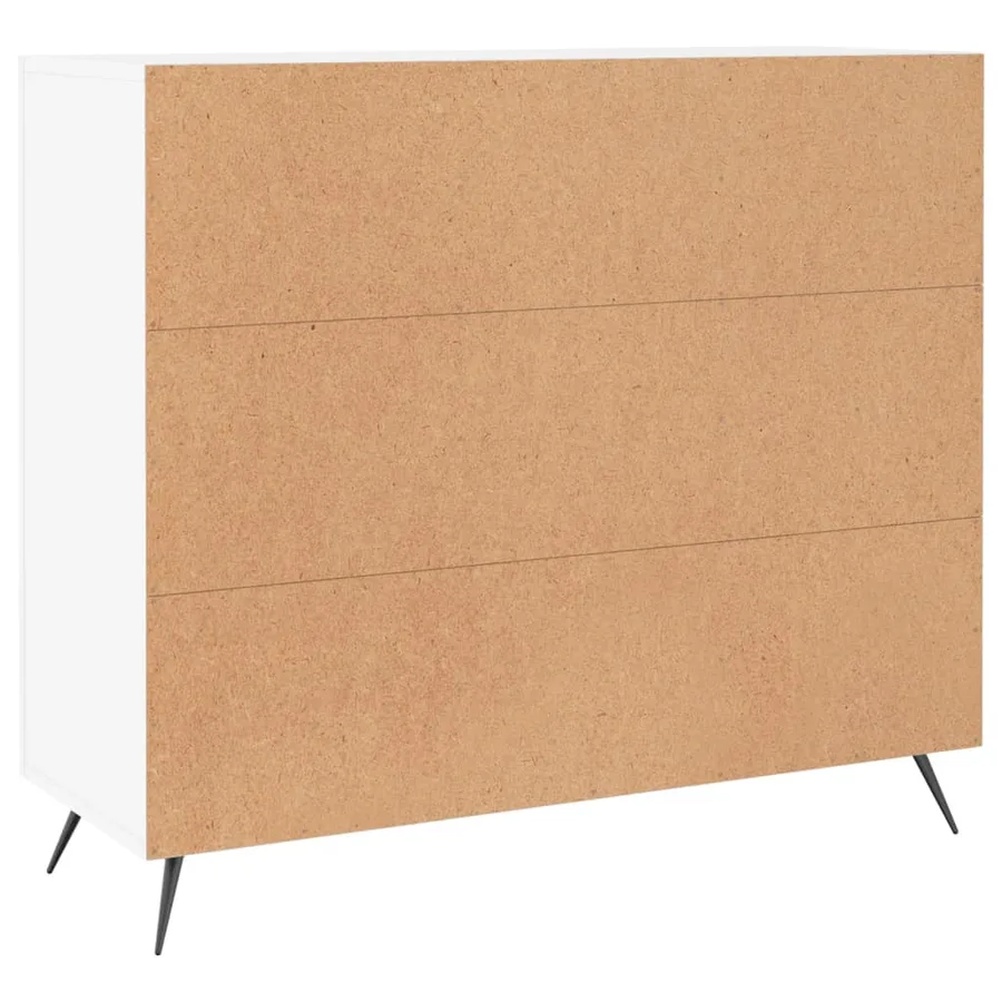 Buffet blanc 90x34x80 cm bois d'ingénierie - 8
