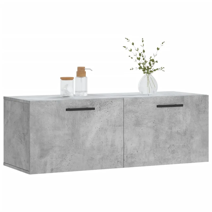 Armoire murale gris béton 100x36,5x35 cm bois d'ingénierie - 3