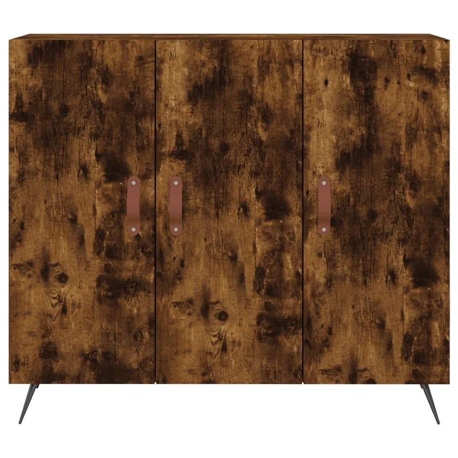 Buffet chêne fumé 90x34x80 cm bois d'ingénierie - 6
