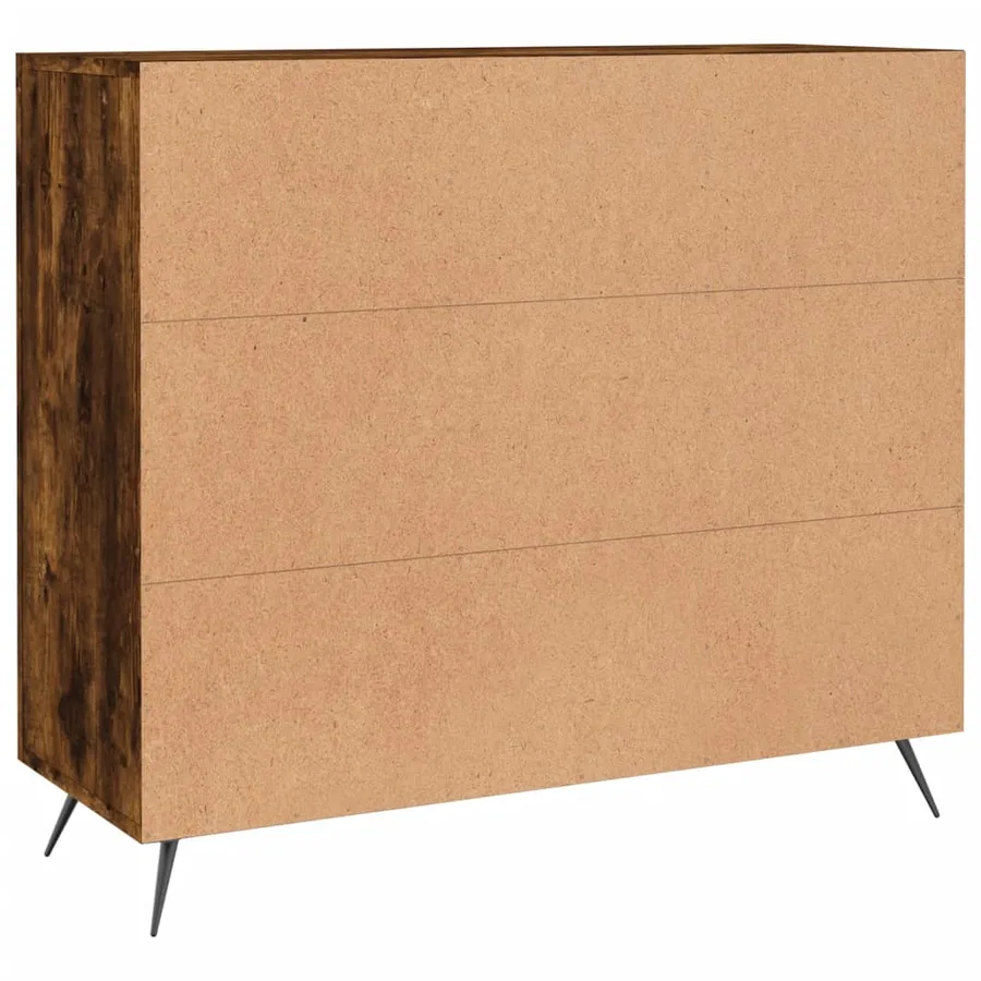 Buffet chêne fumé 90x34x80 cm bois d'ingénierie - 8