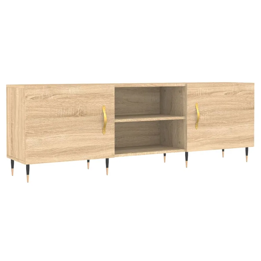 Meuble TV chêne sonoma 150x30x50 cm bois d'ingénierie - 2