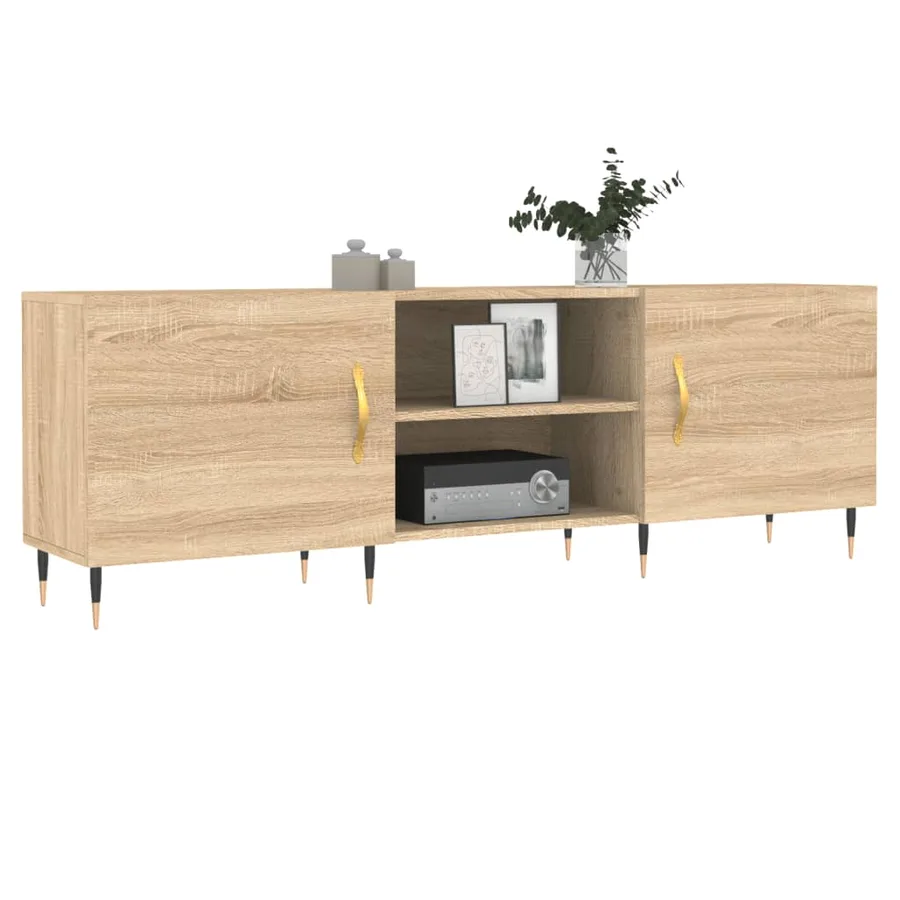 Meuble TV chêne sonoma 150x30x50 cm bois d'ingénierie - 3