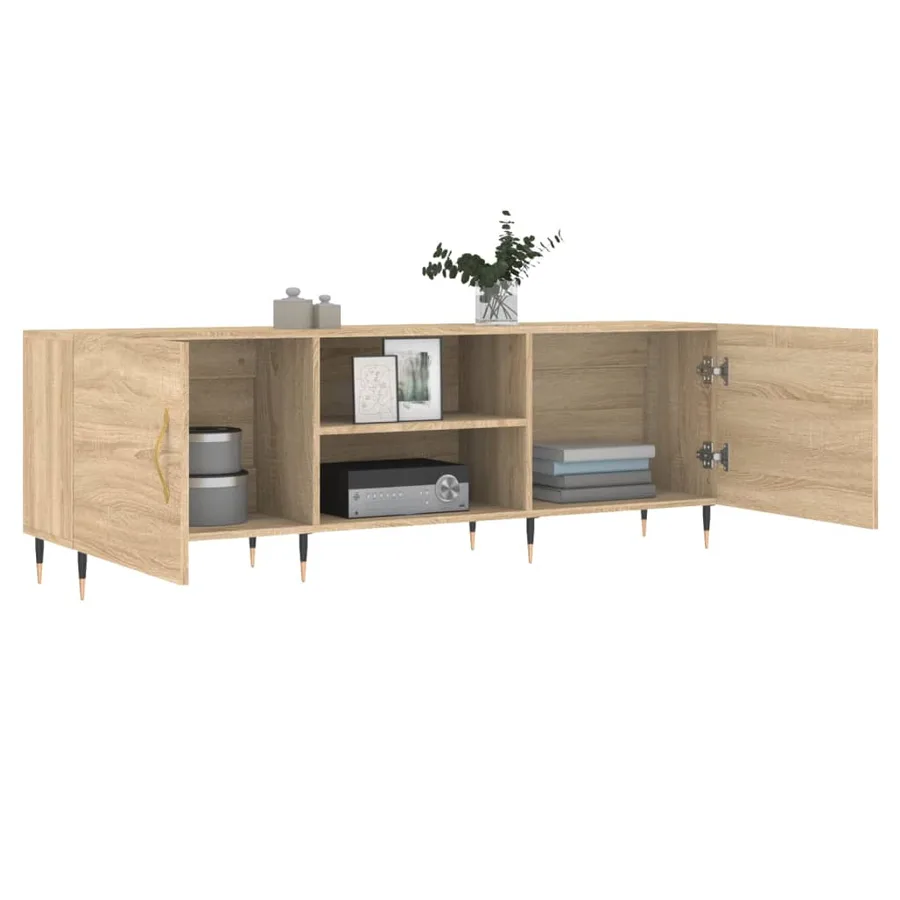 Meuble TV chêne sonoma 150x30x50 cm bois d'ingénierie - 4