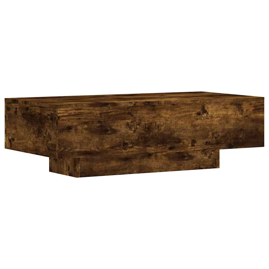 Table basse chêne fumé 100x49,5x31 cm bois d'ingénierie - 2