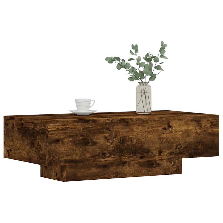 Table basse chêne fumé 100x49,5x31 cm bois d'ingénierie - 3