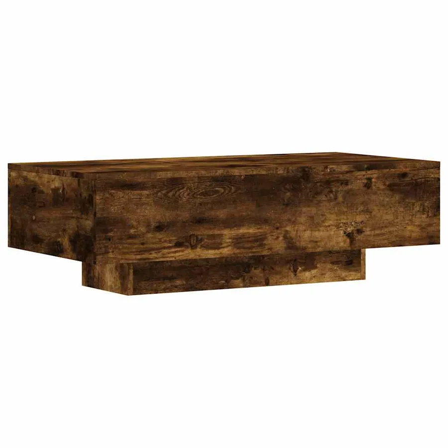 Table basse chêne fumé 100x49,5x31 cm bois d'ingénierie - 7
