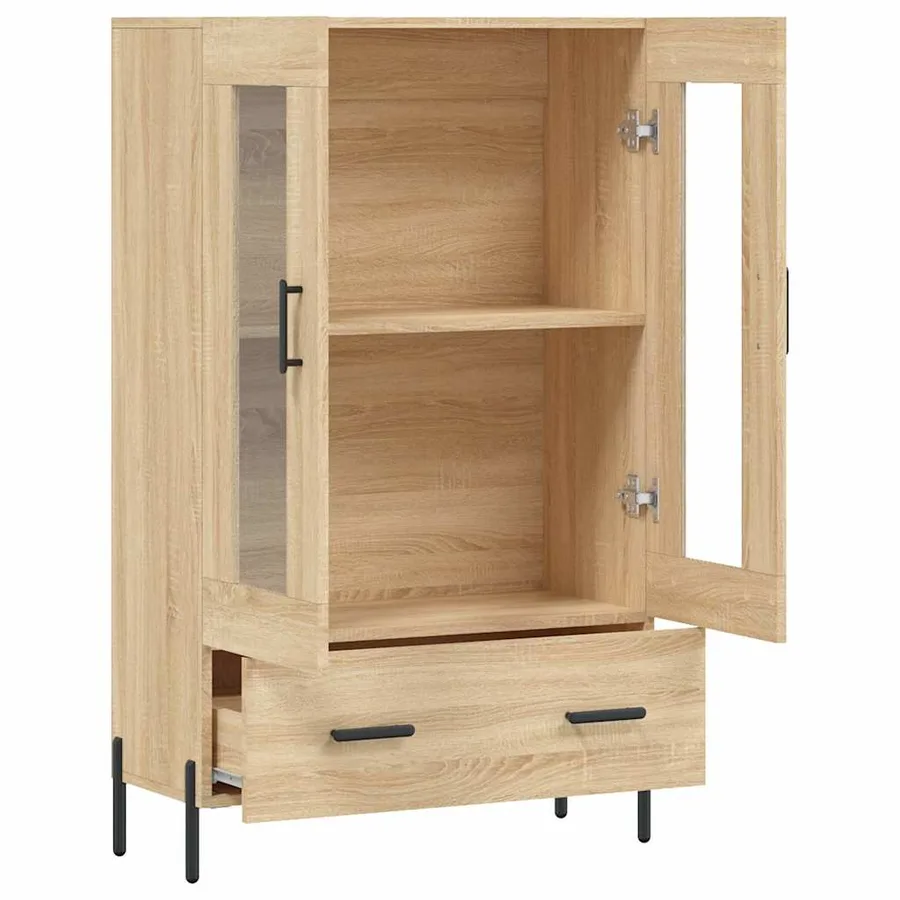 Buffet haut chêne sonoma 69,5x31x115 cm bois d'ingénierie - 5