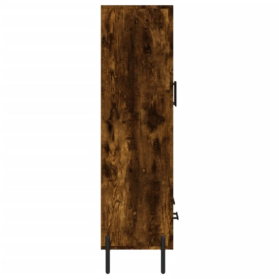 Buffet haut chêne fumé 69,5x31x115 cm bois d'ingénierie - 7