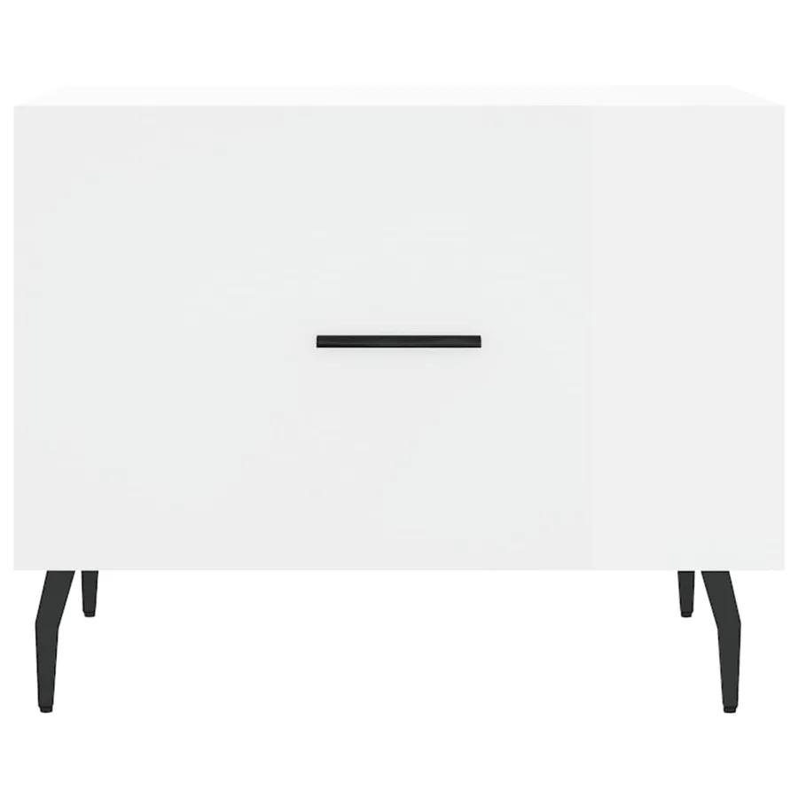 Table basse blanc brillant 50x50x40 cm bois d'ingénierie - 5