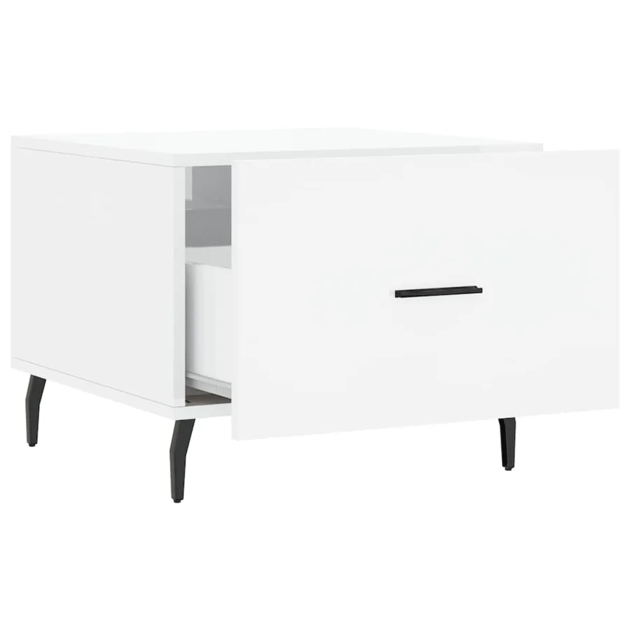 Table basse blanc brillant 50x50x40 cm bois d'ingénierie - 6