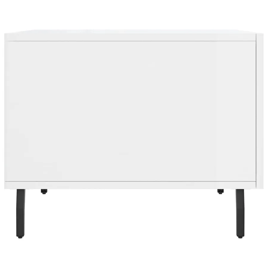Table basse blanc brillant 50x50x40 cm bois d'ingénierie - 7