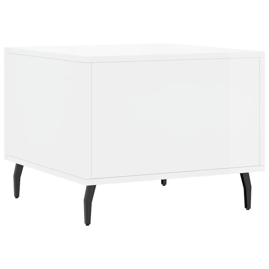 Table basse blanc brillant 50x50x40 cm bois d'ingénierie - 8