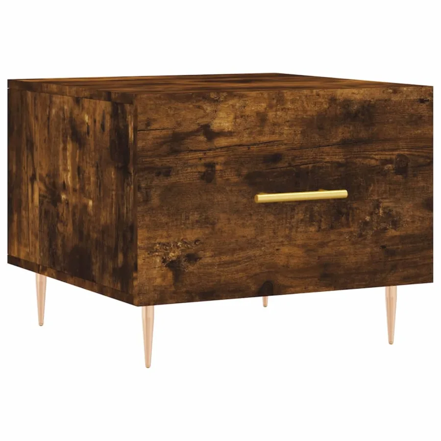 Table basse Chêne fumé 50x50x40 cm Bois d'ingénierie - 2