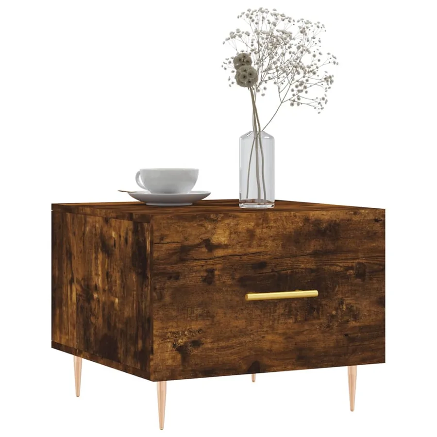 Table basse Chêne fumé 50x50x40 cm Bois d'ingénierie - 3