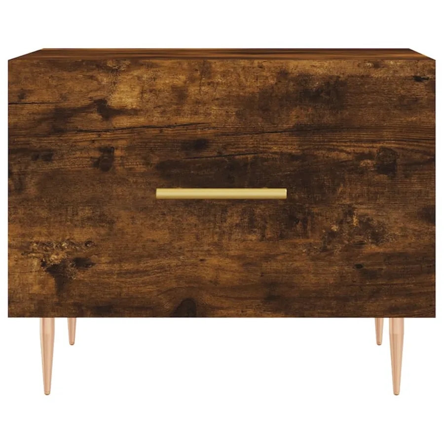 Table basse Chêne fumé 50x50x40 cm Bois d'ingénierie - 5