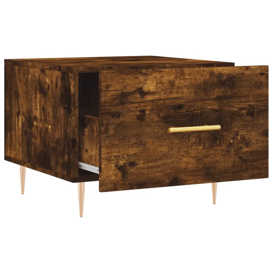 Table basse Chêne fumé 50x50x40 cm Bois d'ingénierie - 6