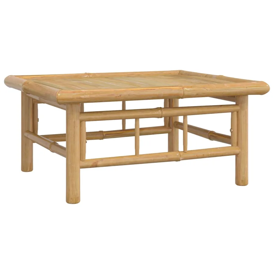 Salon de jardin 6 pcs avec coussins blanc crème bambou - 7