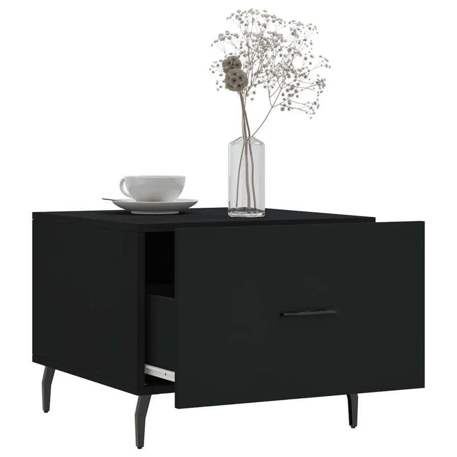 Table basse Noir 50x50x40 cm Bois d'ingénierie - 4
