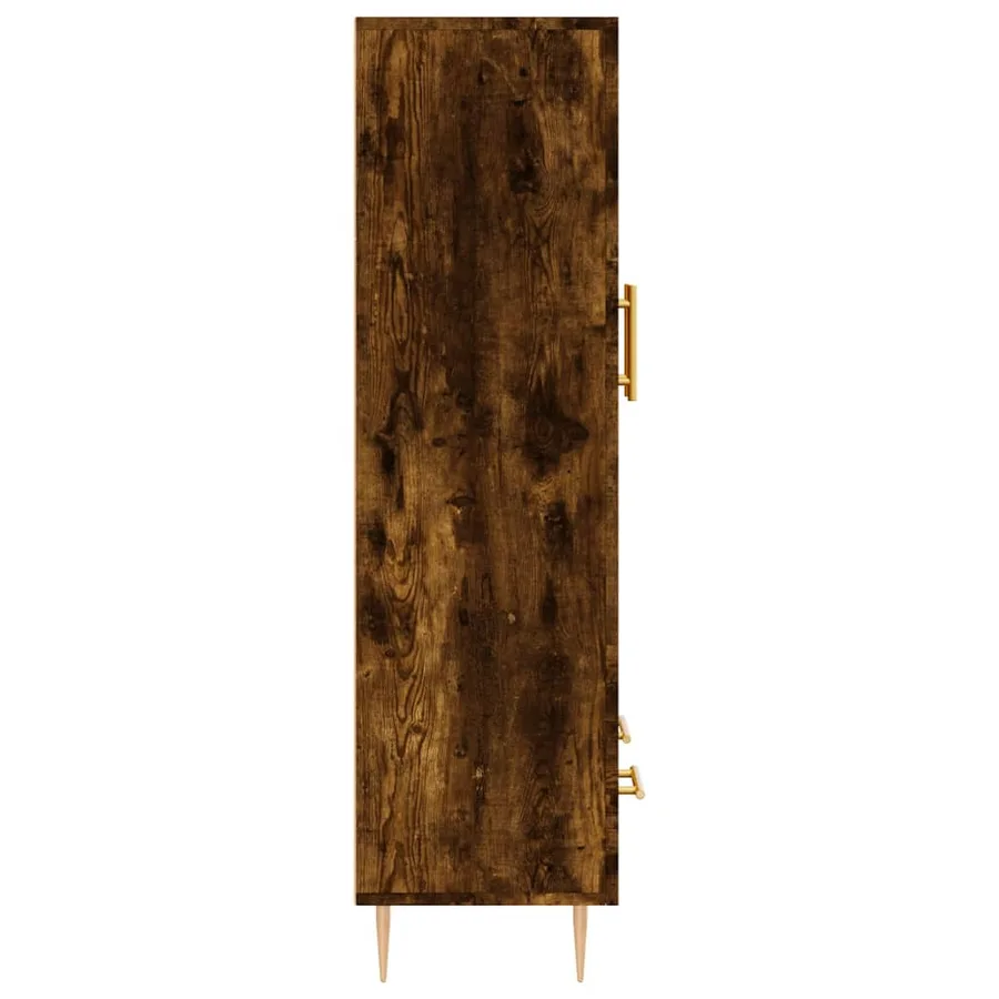 Buffet haut chêne fumé 69,5x31x115 cm bois d'ingénierie - 7