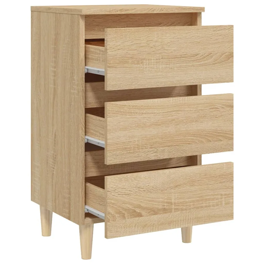 Table de chevet avec pieds en bois chêne sonoma 40x35x69 cm - 6