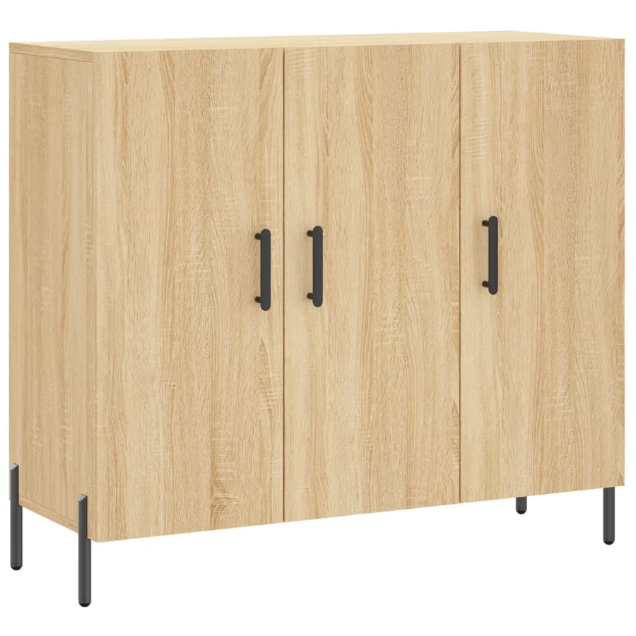 Buffet chêne sonoma 90x34x80 cm bois d'ingénierie - 2
