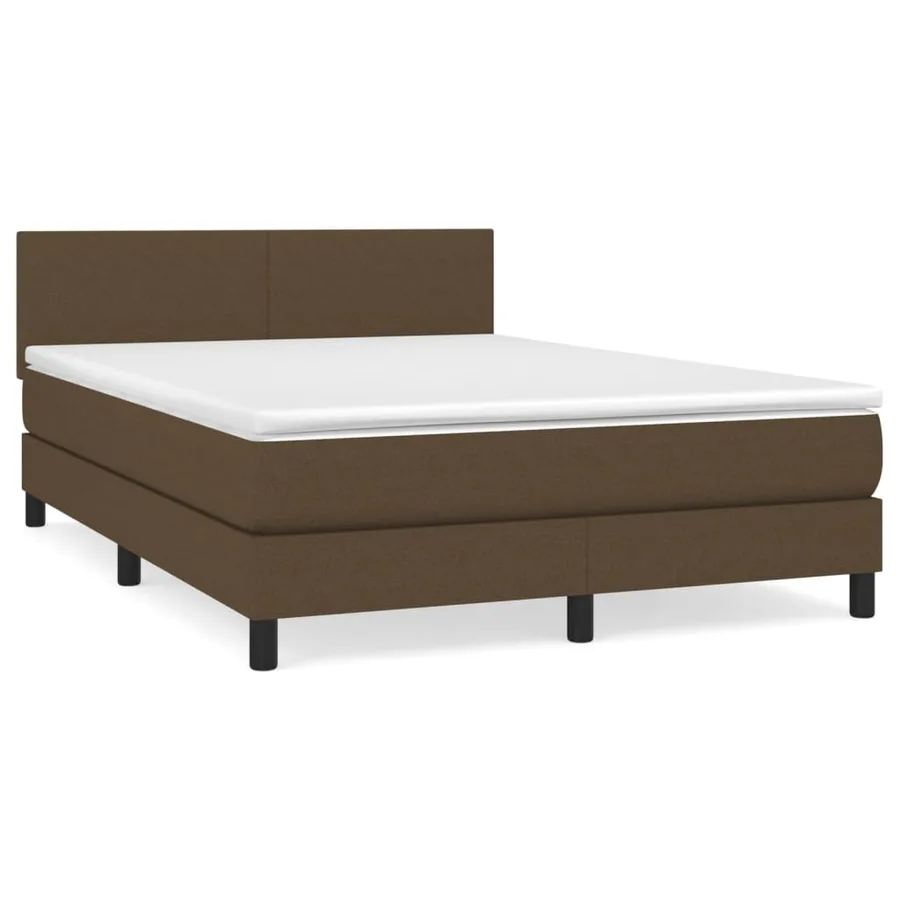 Sommier à lattes de lit avec matelas Marron foncé 140x190 cm - 2