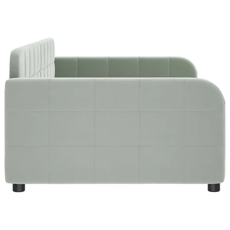 Lit de repos sans matelas gris clair 100x200 cm velours - 4