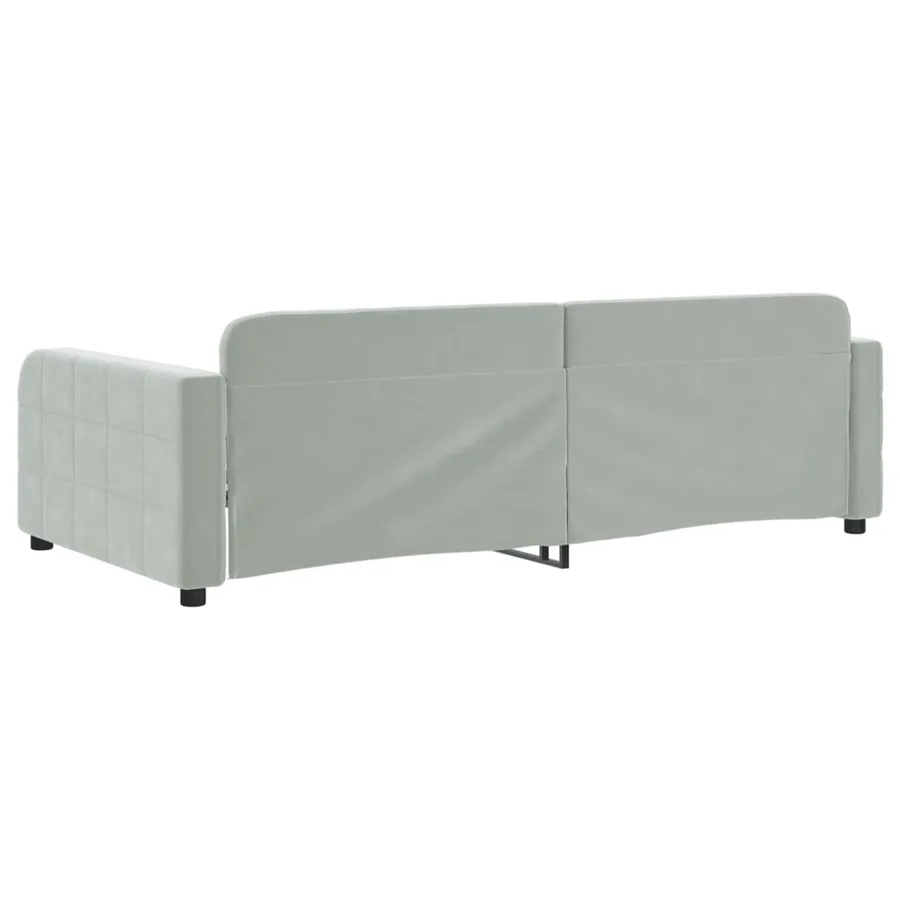 Lit de repos sans matelas gris clair 100x200 cm velours - 5