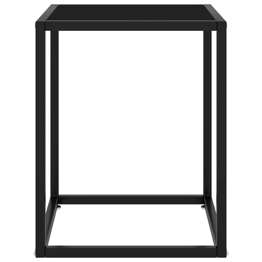 Table basse Noir avec verre noir 40x40x50 cm - 2
