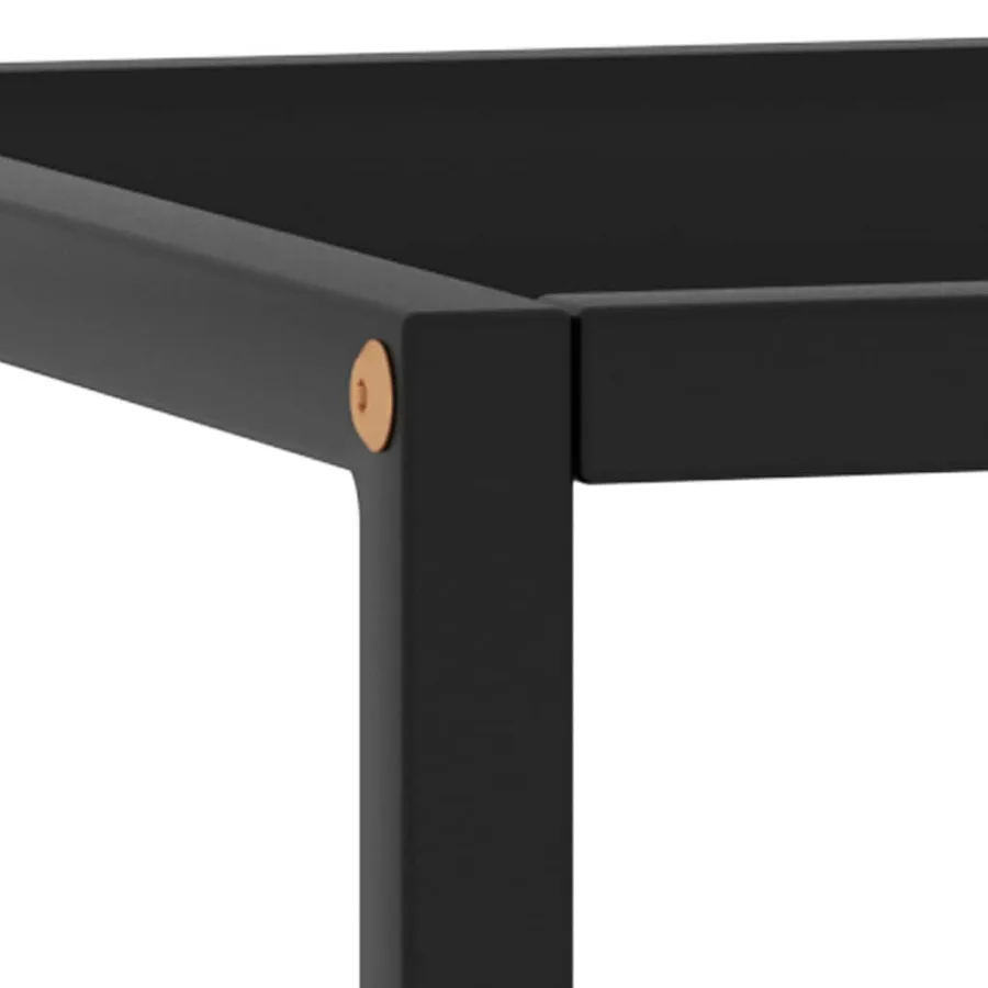 Table basse Noir avec verre noir 40x40x50 cm - 4