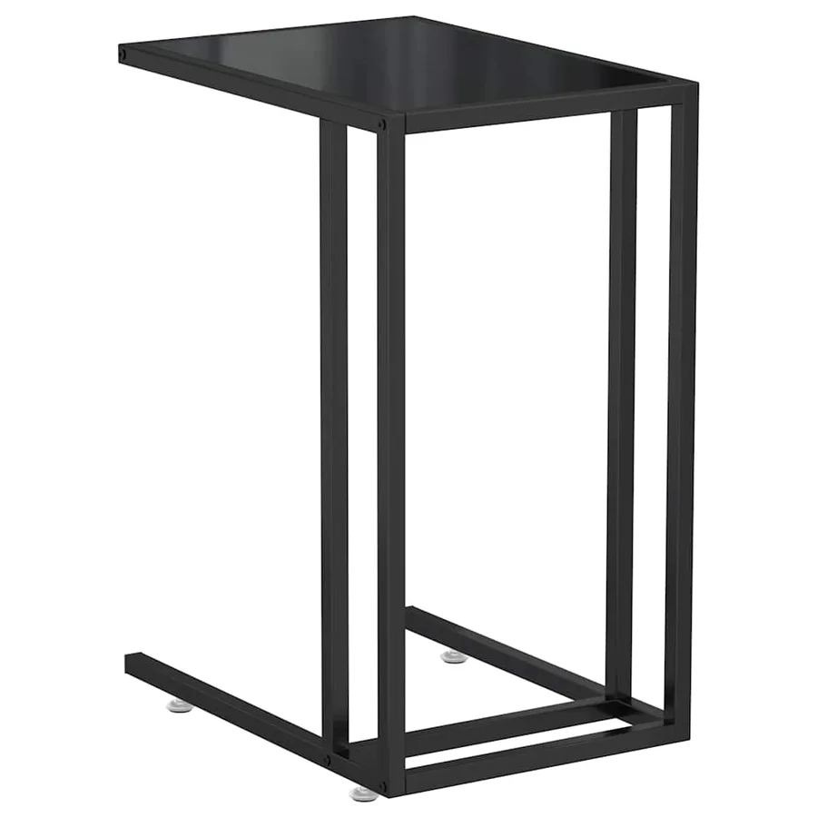 Table d'appoint pour ordinateur Noir 50x35x65 cm Verre trempé - 2