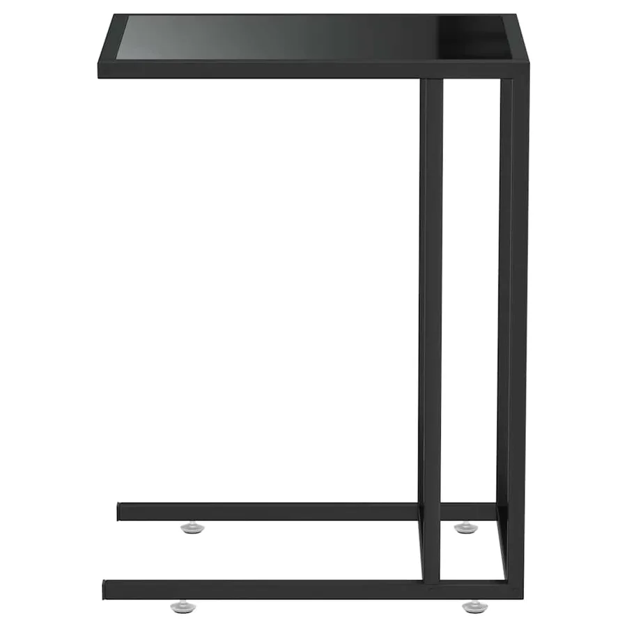 Table d'appoint pour ordinateur Noir 50x35x65 cm Verre trempé - 4