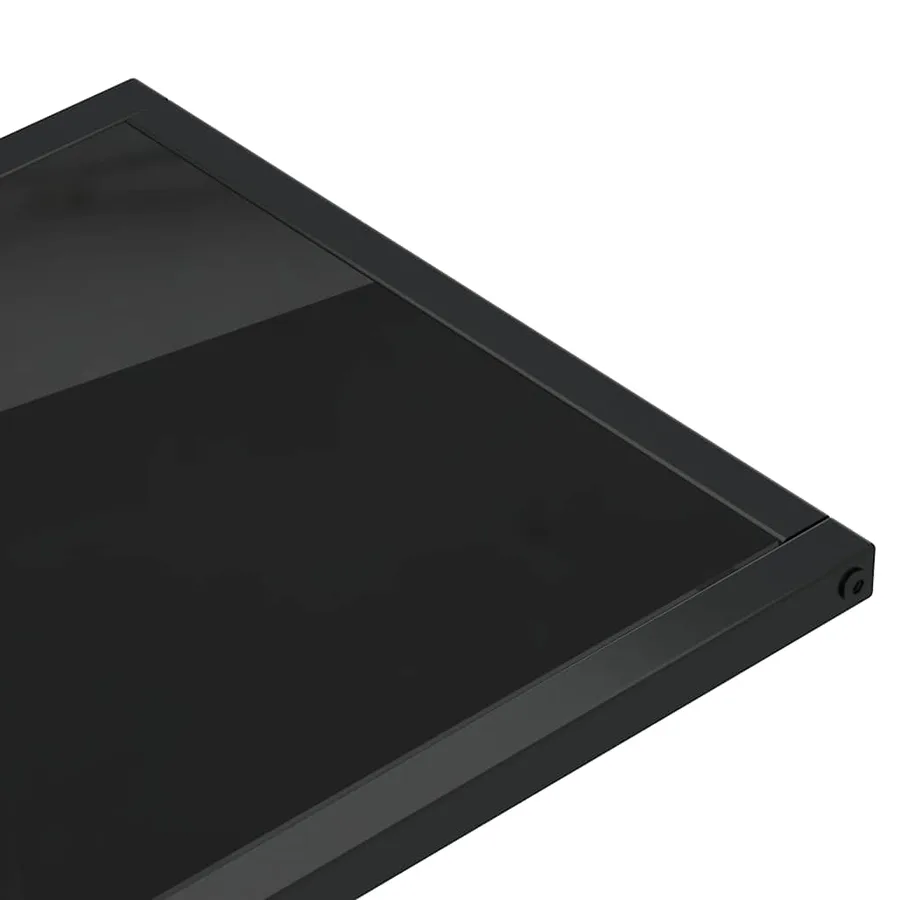 Table d'appoint pour ordinateur Noir 50x35x65 cm Verre trempé - 5