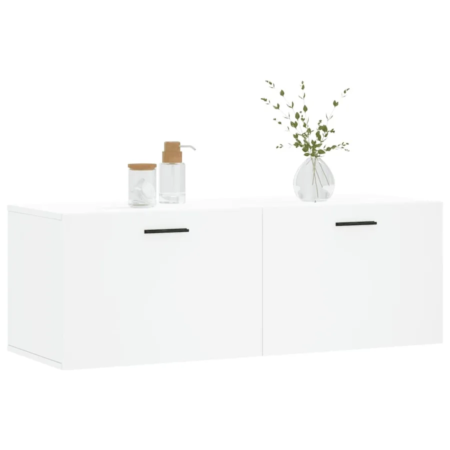 Armoire murale blanc 100x36,5x35 cm bois d'ingénierie - 9