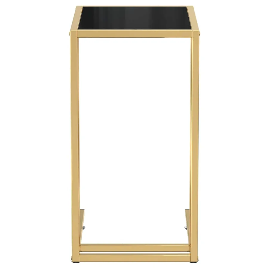 Table d'appoint pour ordinateur Noir 50x35x65 cm Verre trempé - 3