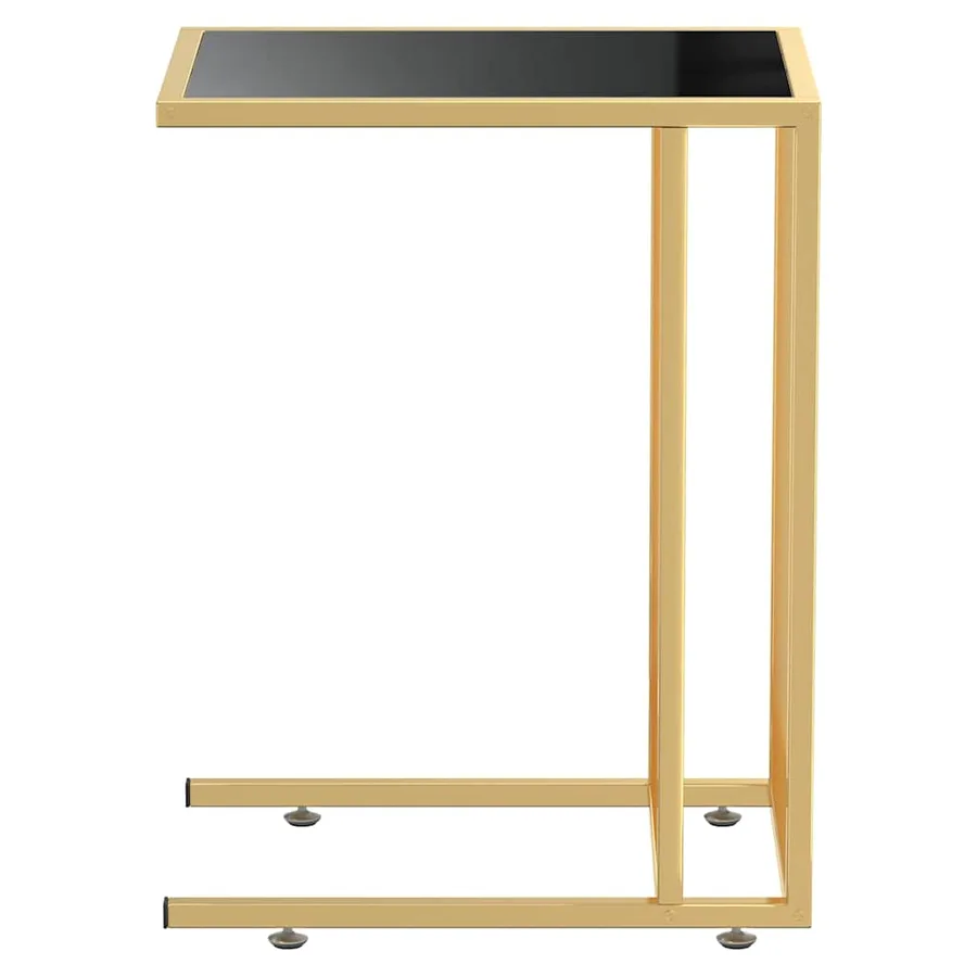 Table d'appoint pour ordinateur Noir 50x35x65 cm Verre trempé - 4