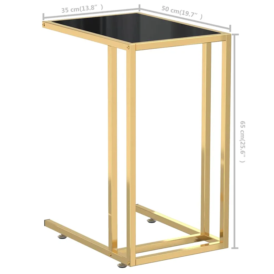 Table d'appoint pour ordinateur Noir 50x35x65 cm Verre trempé - 7