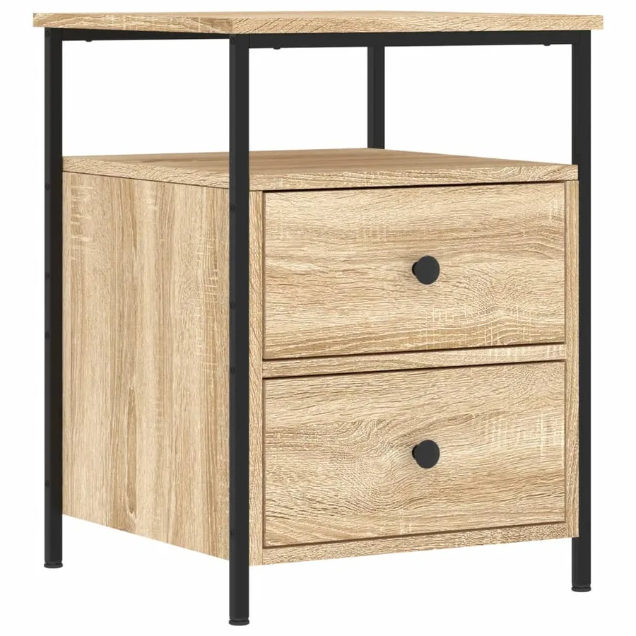 Tables de chevet 2pcs chêne sonoma 44x45x60cm bois d'ingénierie - 3