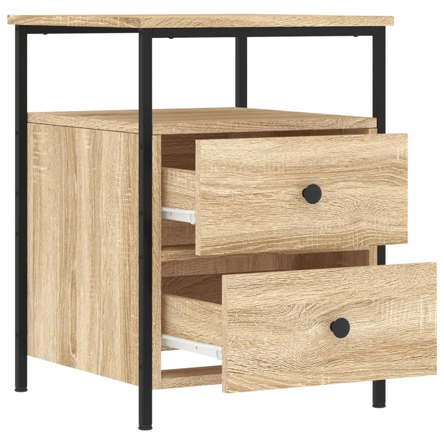 Tables de chevet 2pcs chêne sonoma 44x45x60cm bois d'ingénierie - 5