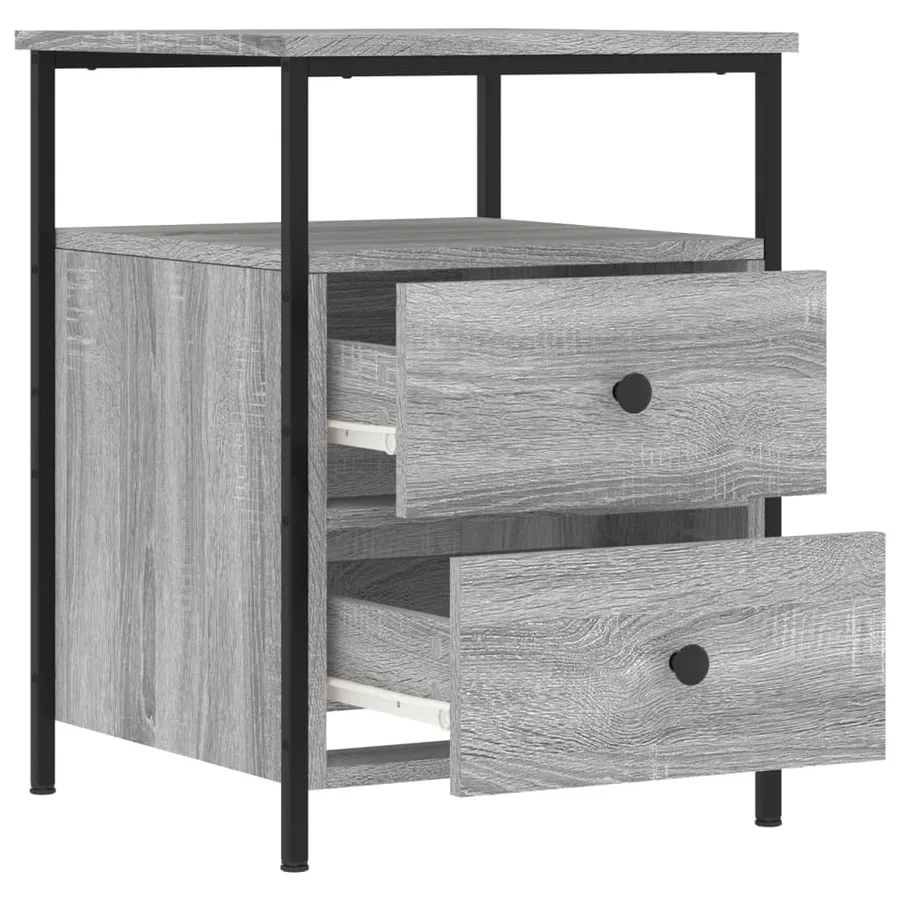 Tables de chevet 2 pcs sonoma gris 44x45x60cm bois d'ingénierie - 5