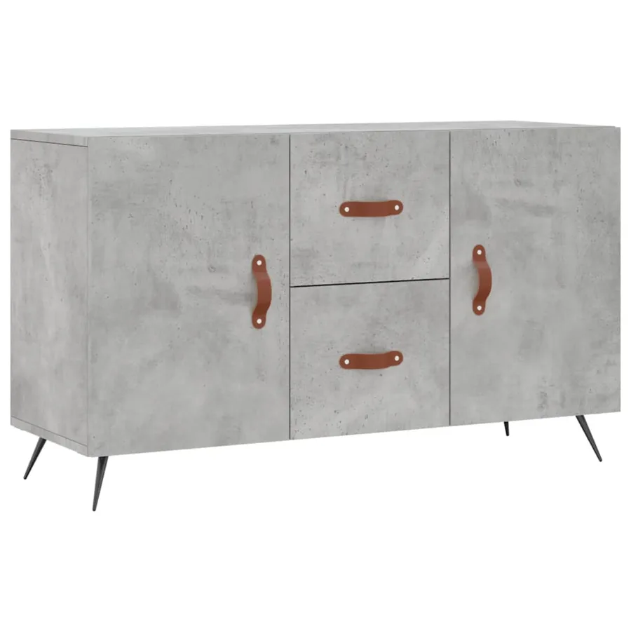 Buffet gris béton 100x36x60 cm bois d'ingénierie - 2