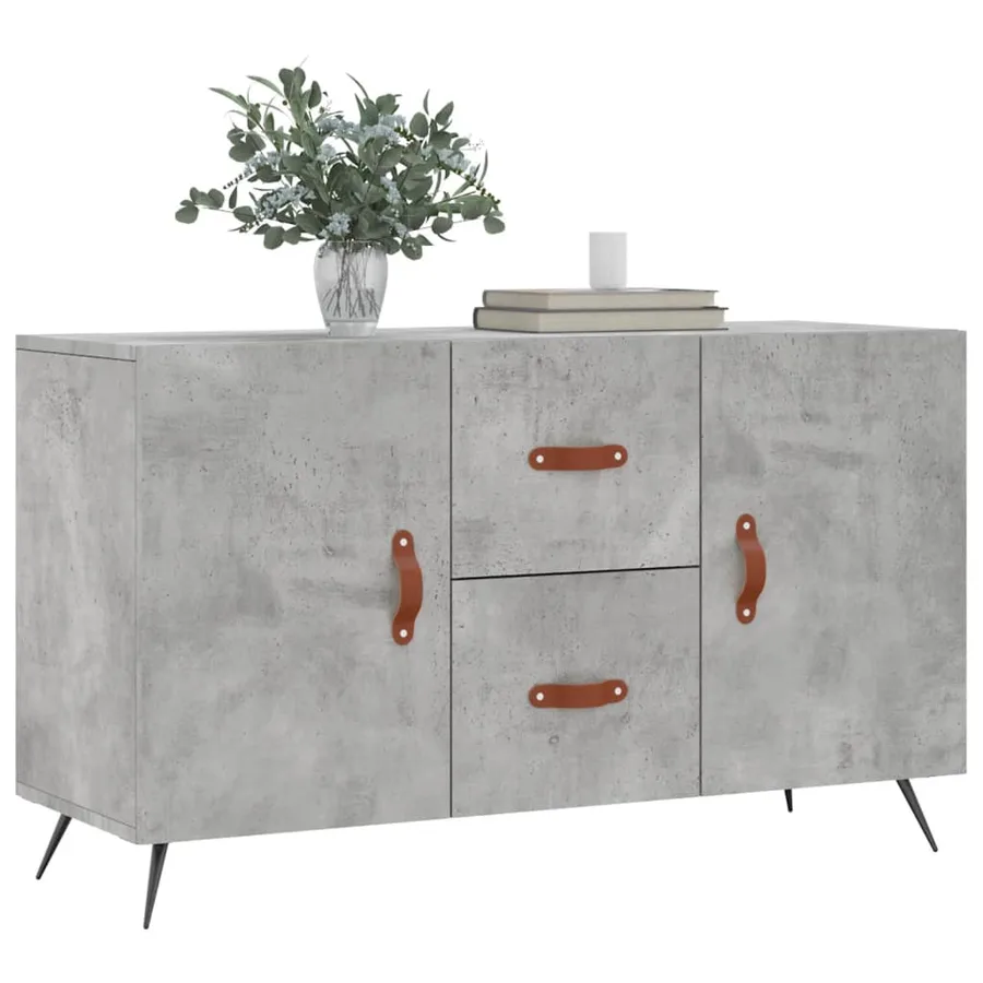 Buffet gris béton 100x36x60 cm bois d'ingénierie - 3