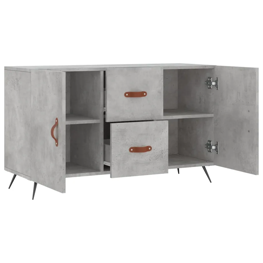 Buffet gris béton 100x36x60 cm bois d'ingénierie - 5