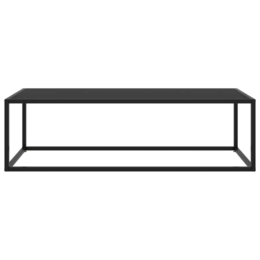 Table basse Noir avec verre noir 120x60x35 cm - 2