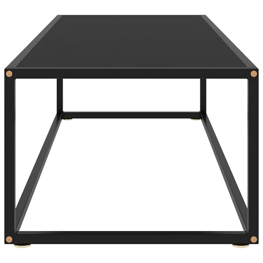 Table basse Noir avec verre noir 120x60x35 cm - 3