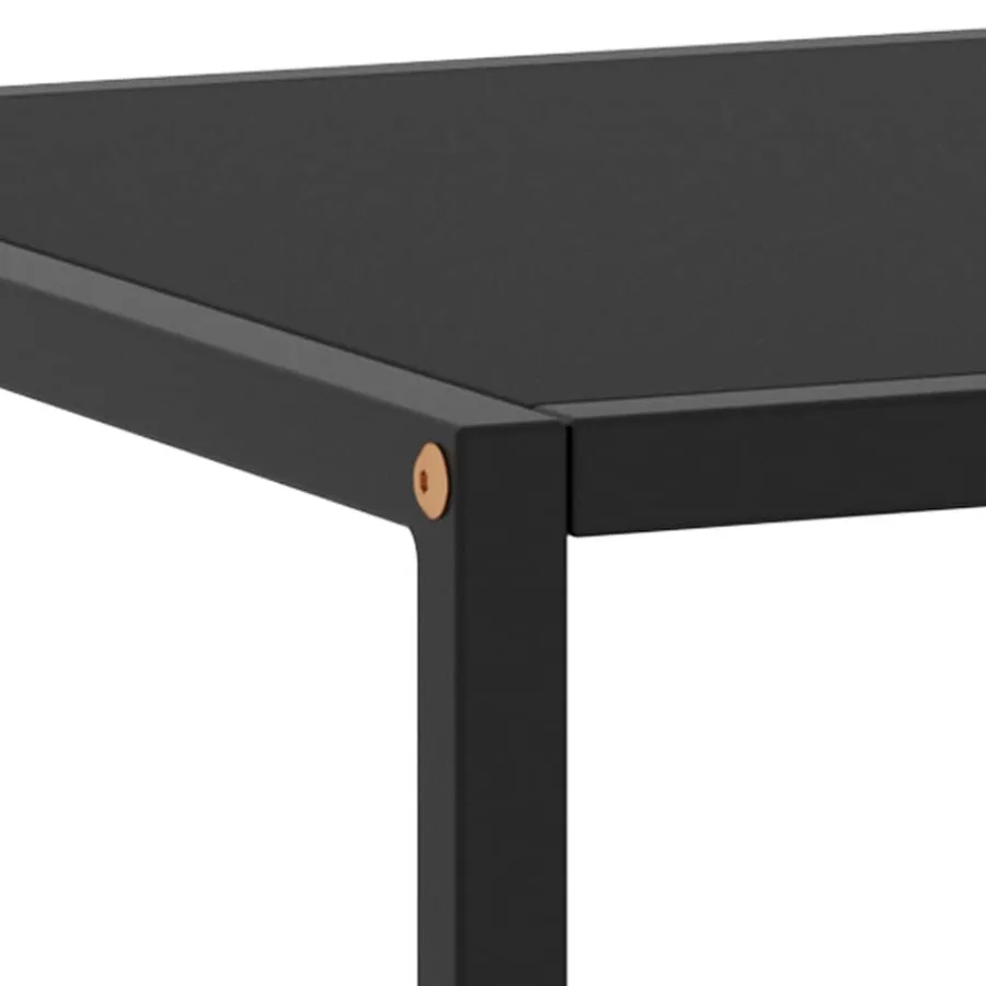 Table basse Noir avec verre noir 120x60x35 cm - 5