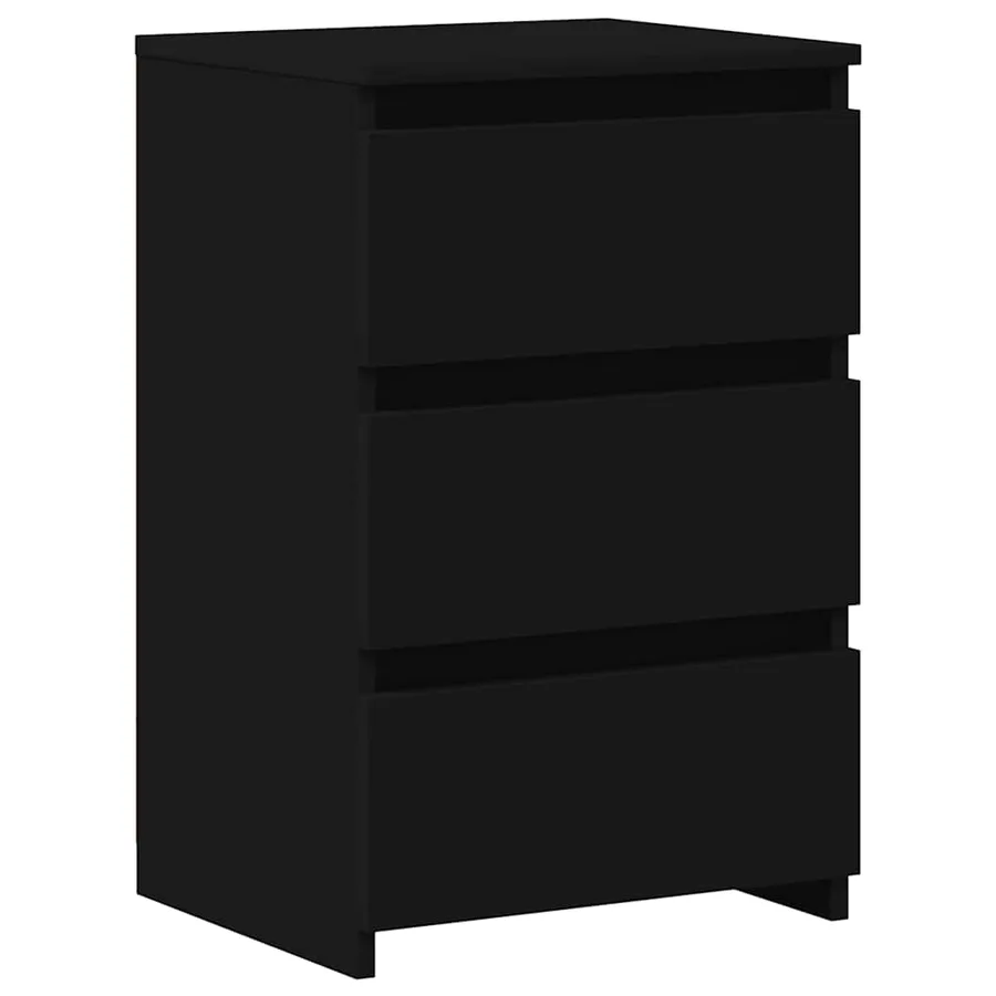 Tables de chevet 2 pcs noir 40x35x62,5 cm bois d'ingénierie - 3