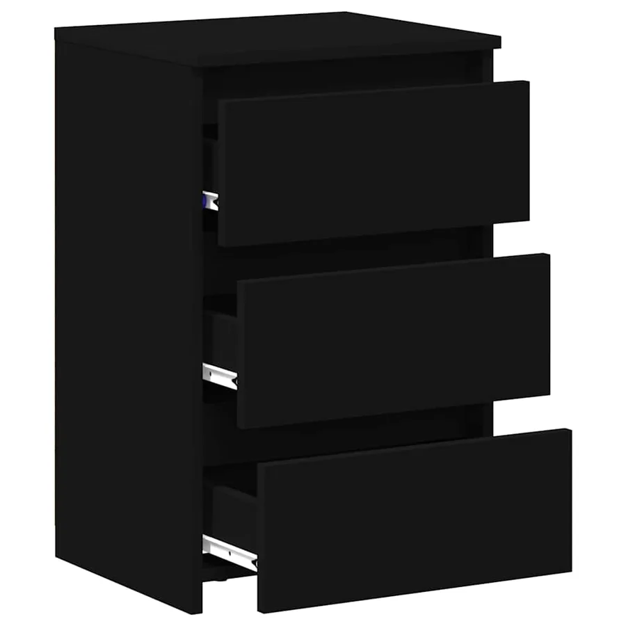 Tables de chevet 2 pcs noir 40x35x62,5 cm bois d'ingénierie - 5